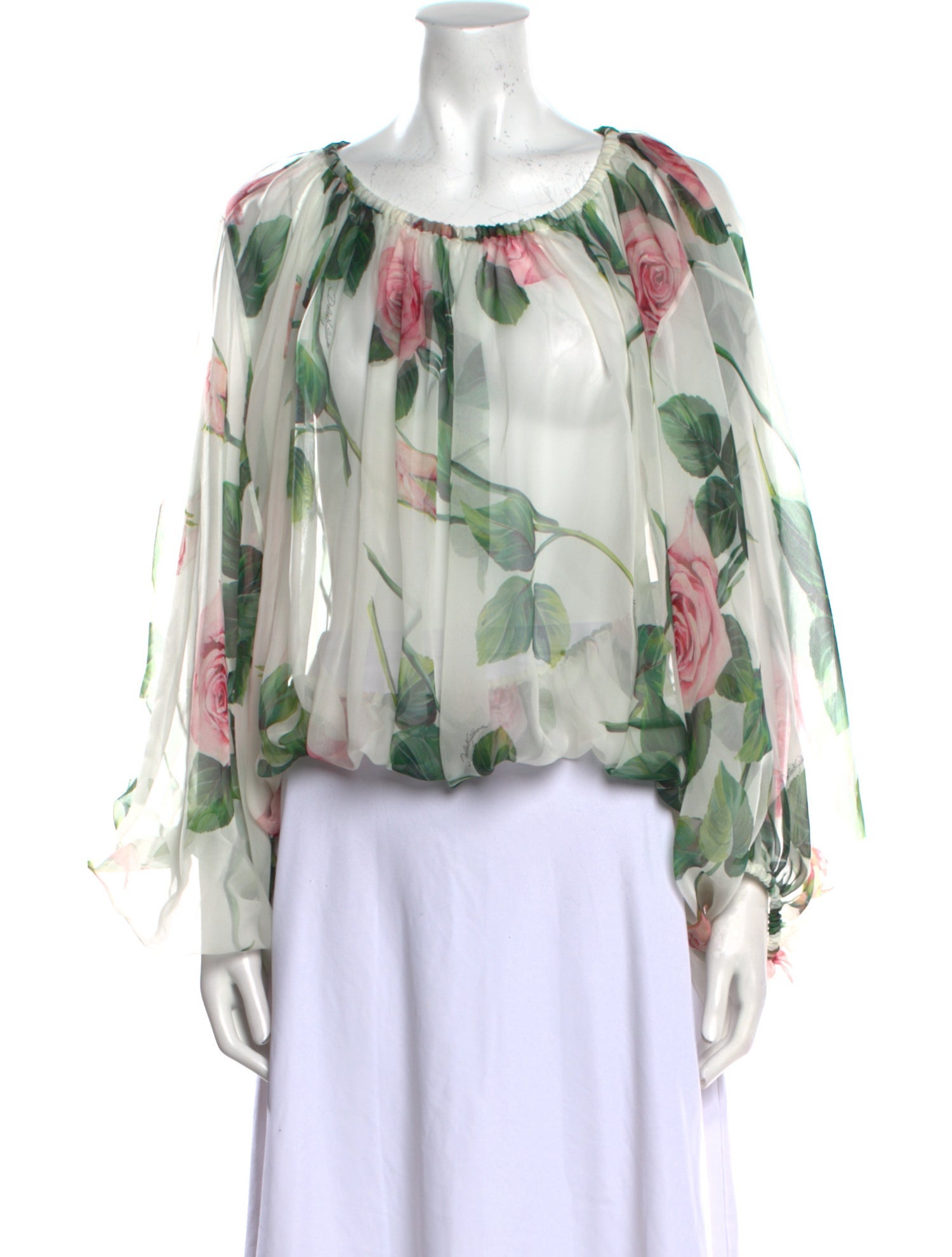 Dolce & Gabbana Silk Floral Print Blouse w/ Tags