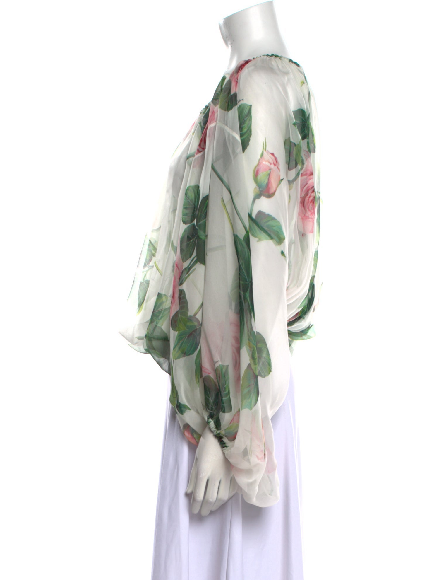 Dolce & Gabbana Silk Floral Print Blouse w/ Tags