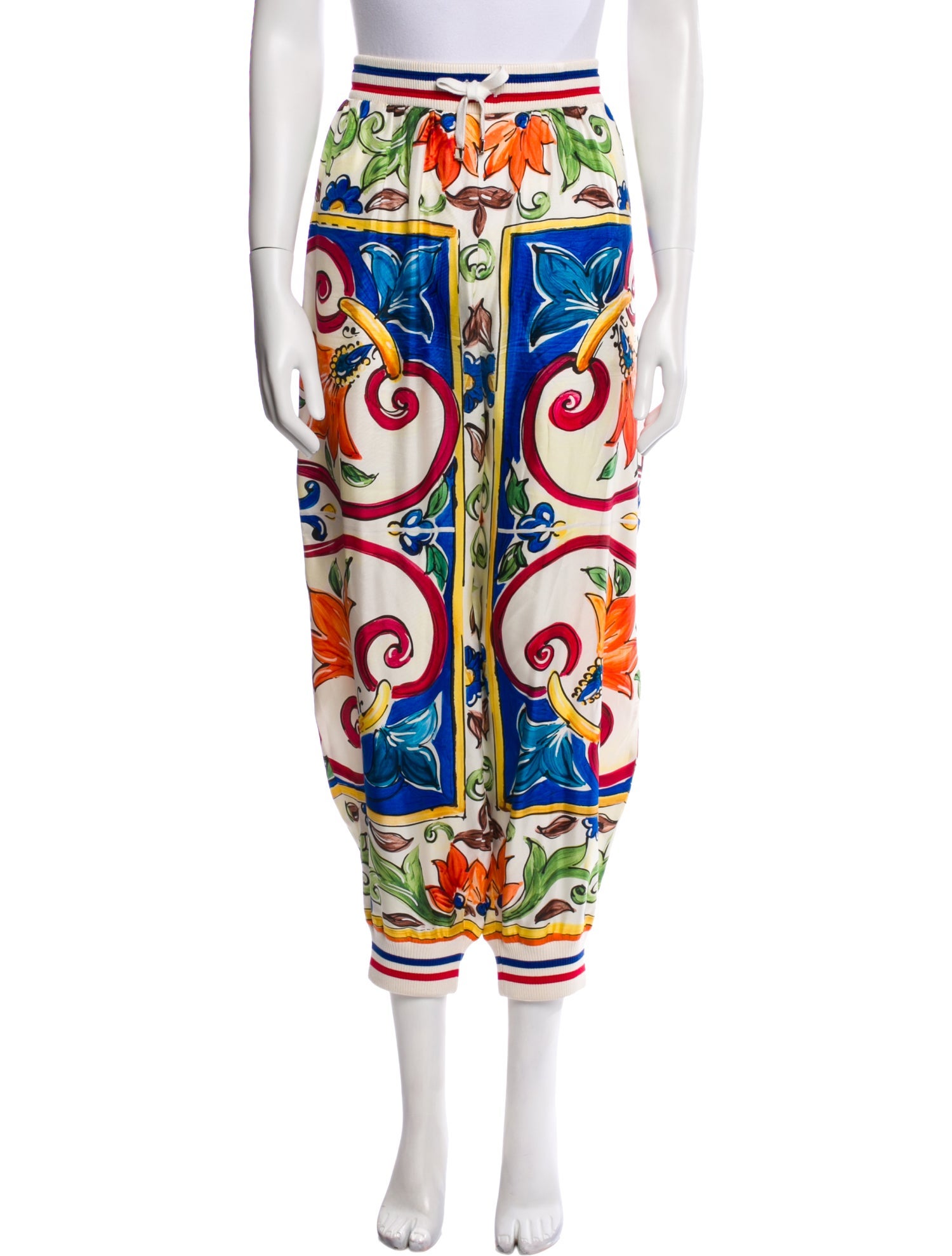 Dolce & Gabbana Silk Skinny Leg Pants