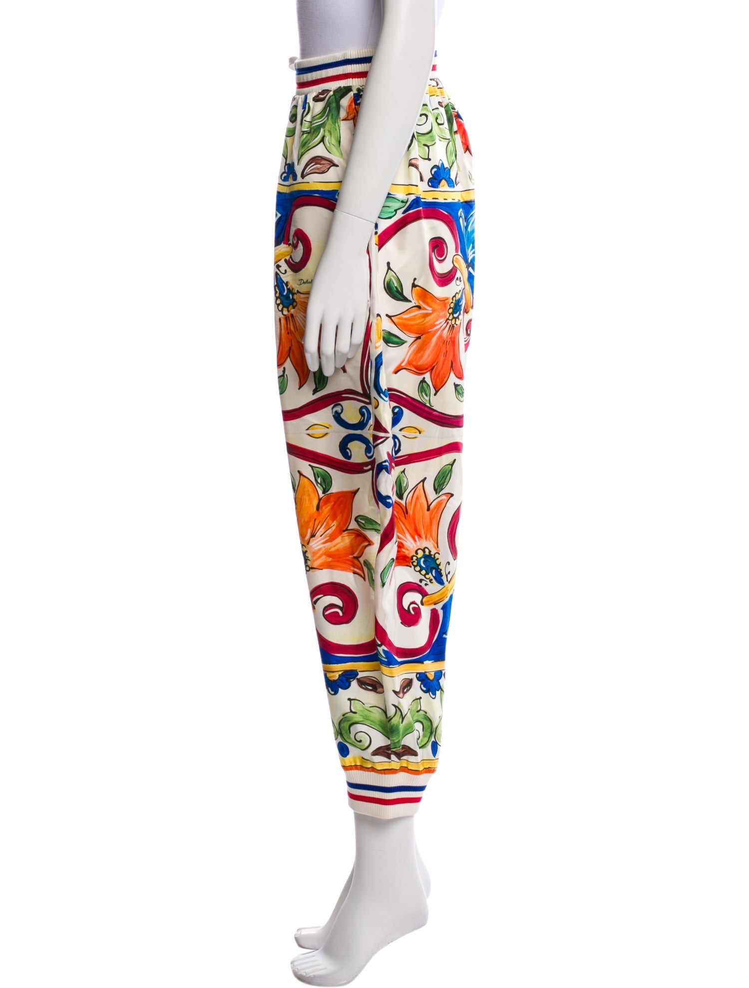 Dolce & Gabbana Silk Skinny Leg Pants