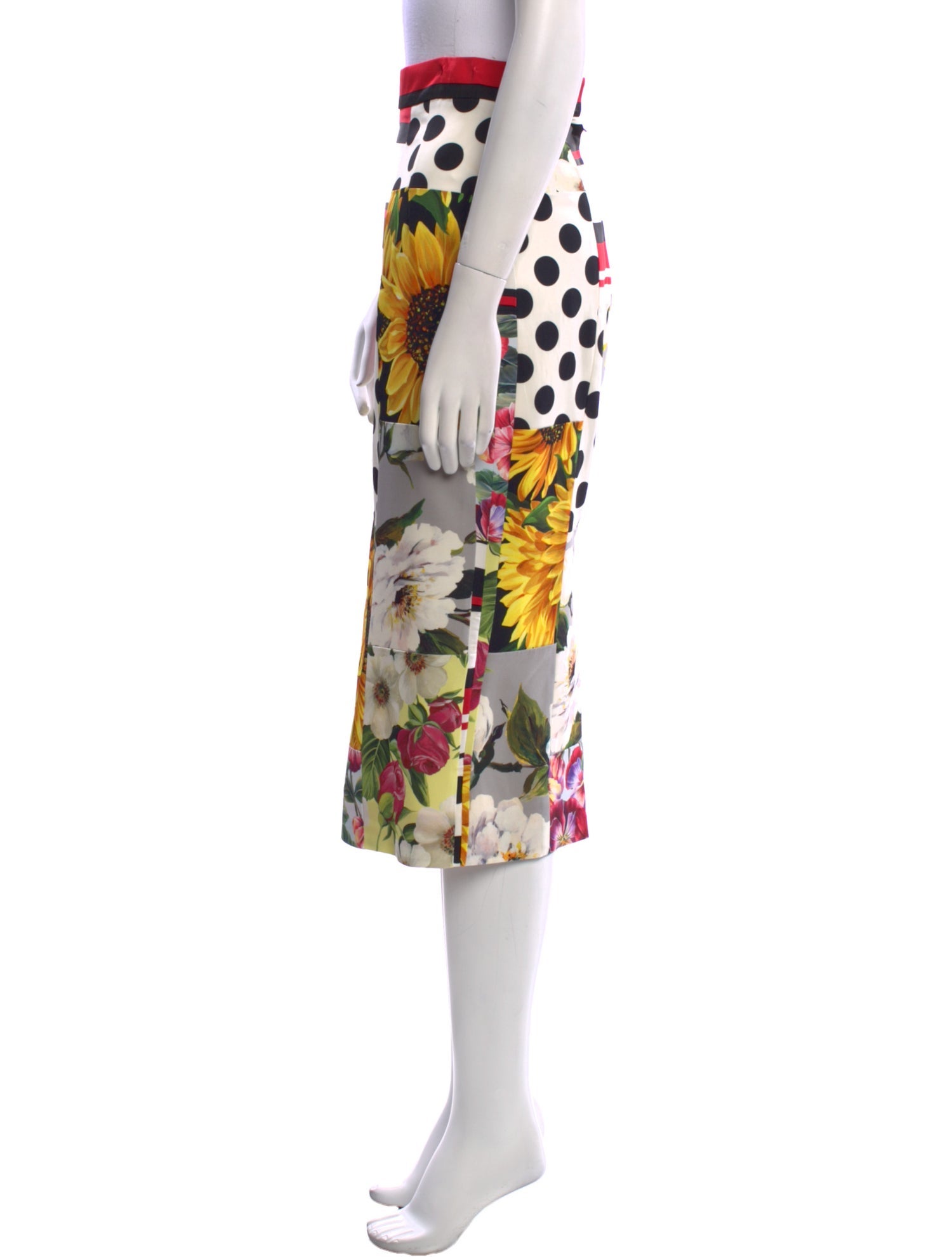 Dolce & Gabbana Silk Midi Length Skirt