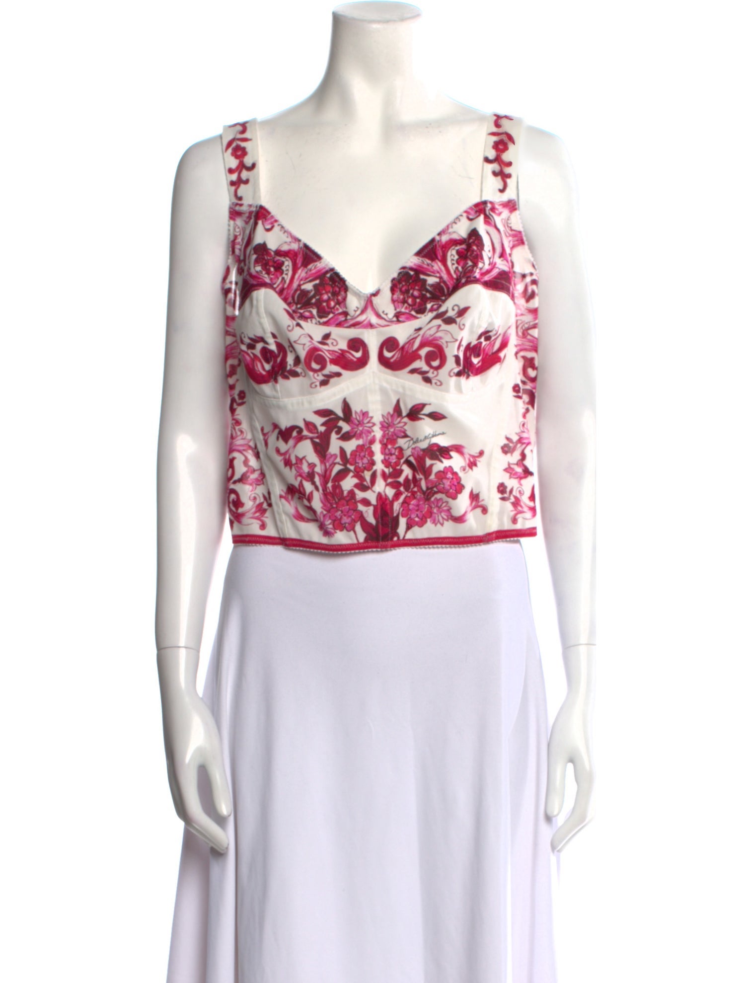 Dolce & Gabbana Floral Print V-Neck Top