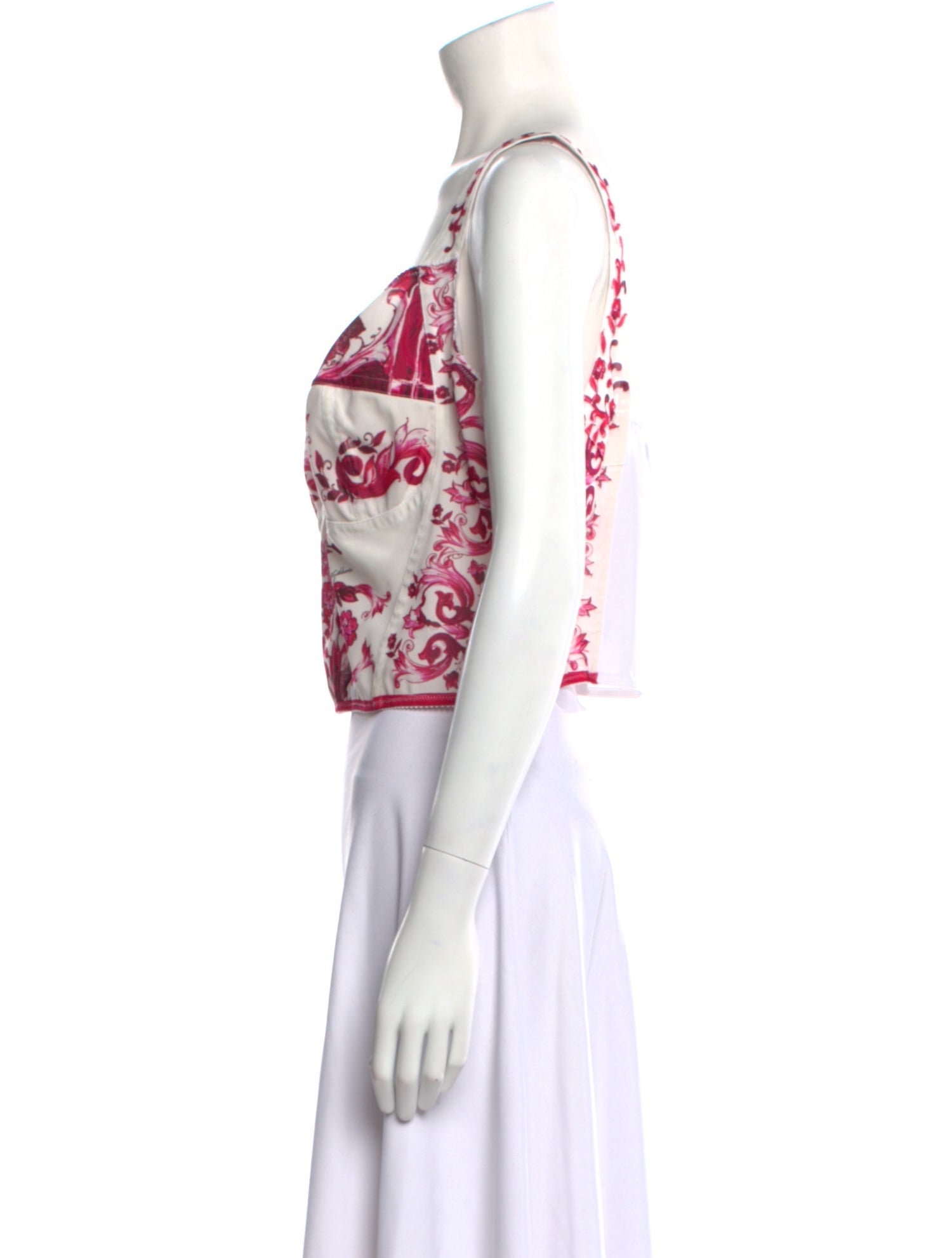 Dolce & Gabbana Floral Print V-Neck Top