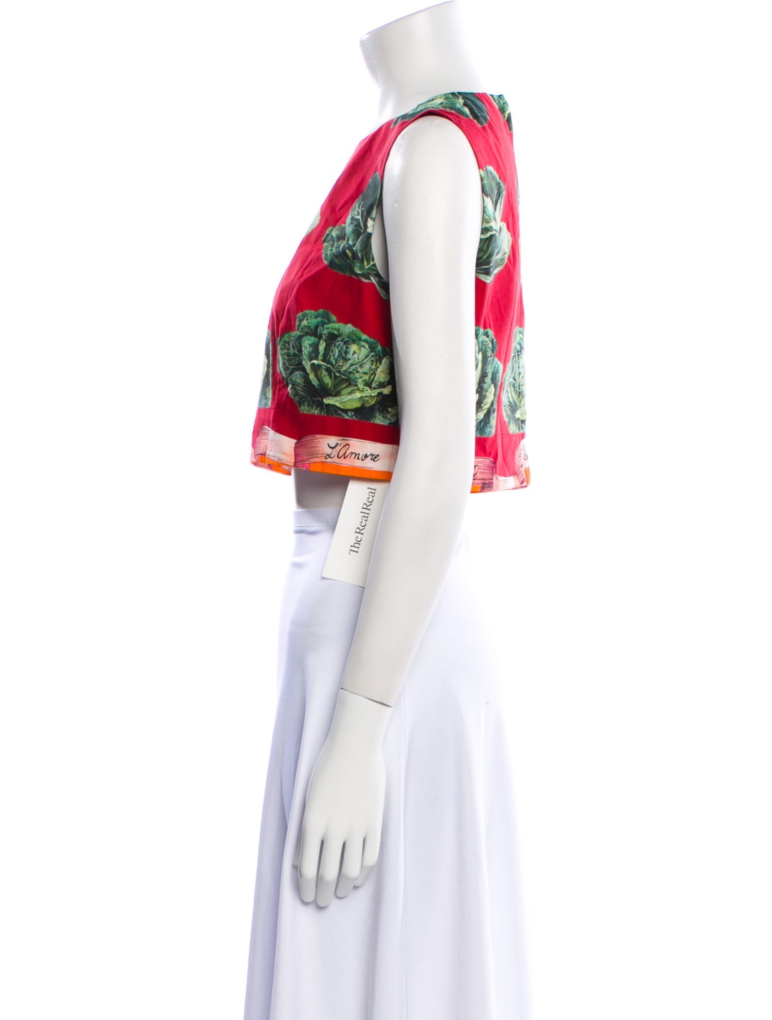 Dolce & Gabbana Printed Crew Neck Crop Top