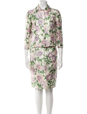 Dolce & Gabbana Silk Printed Skirt Suit