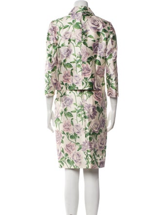 Dolce & Gabbana Silk Printed Skirt Suit