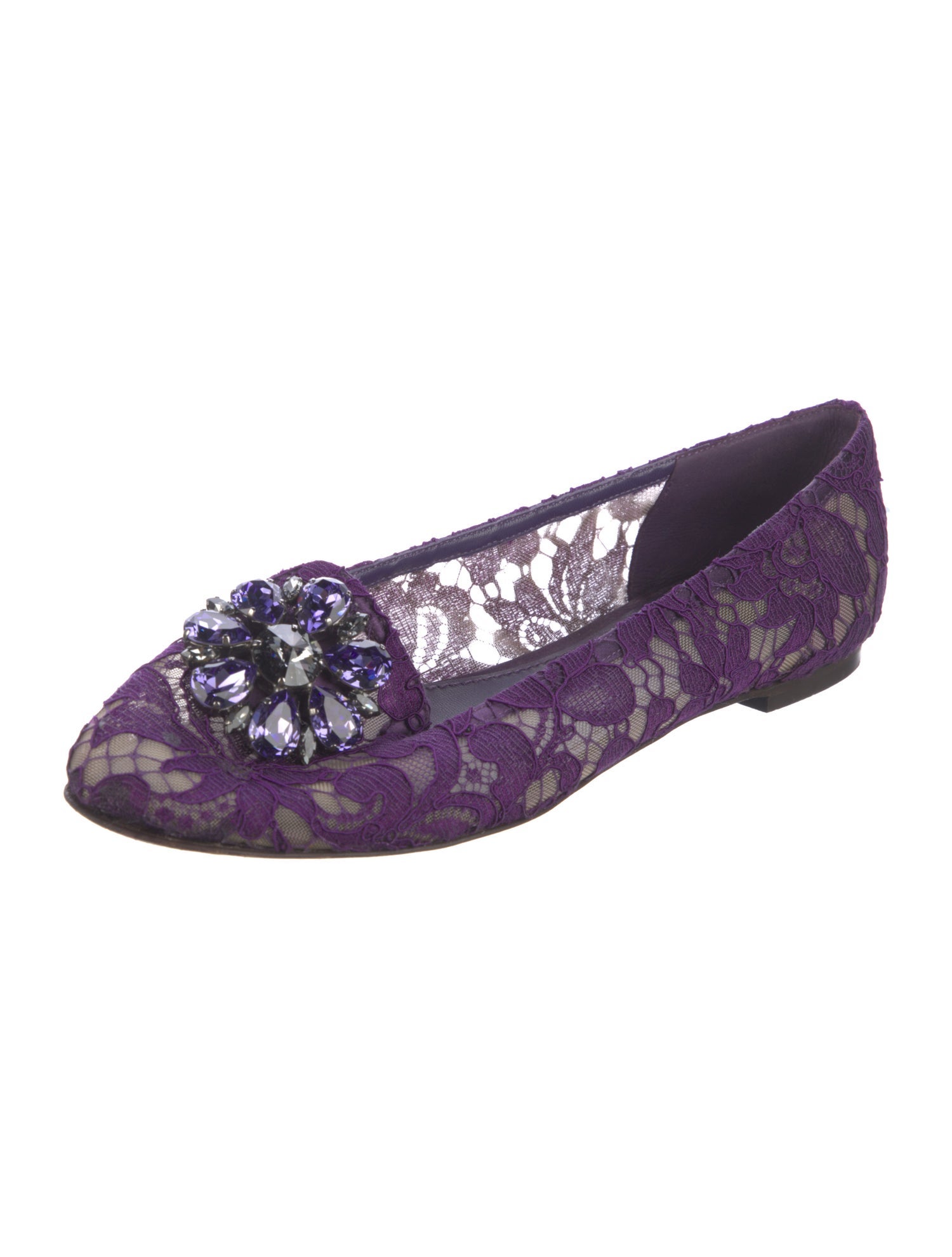 Dolce & Gabbana Lace Lace Pattern Ballet Flats