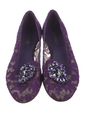 Dolce & Gabbana Lace Lace Pattern Ballet Flats