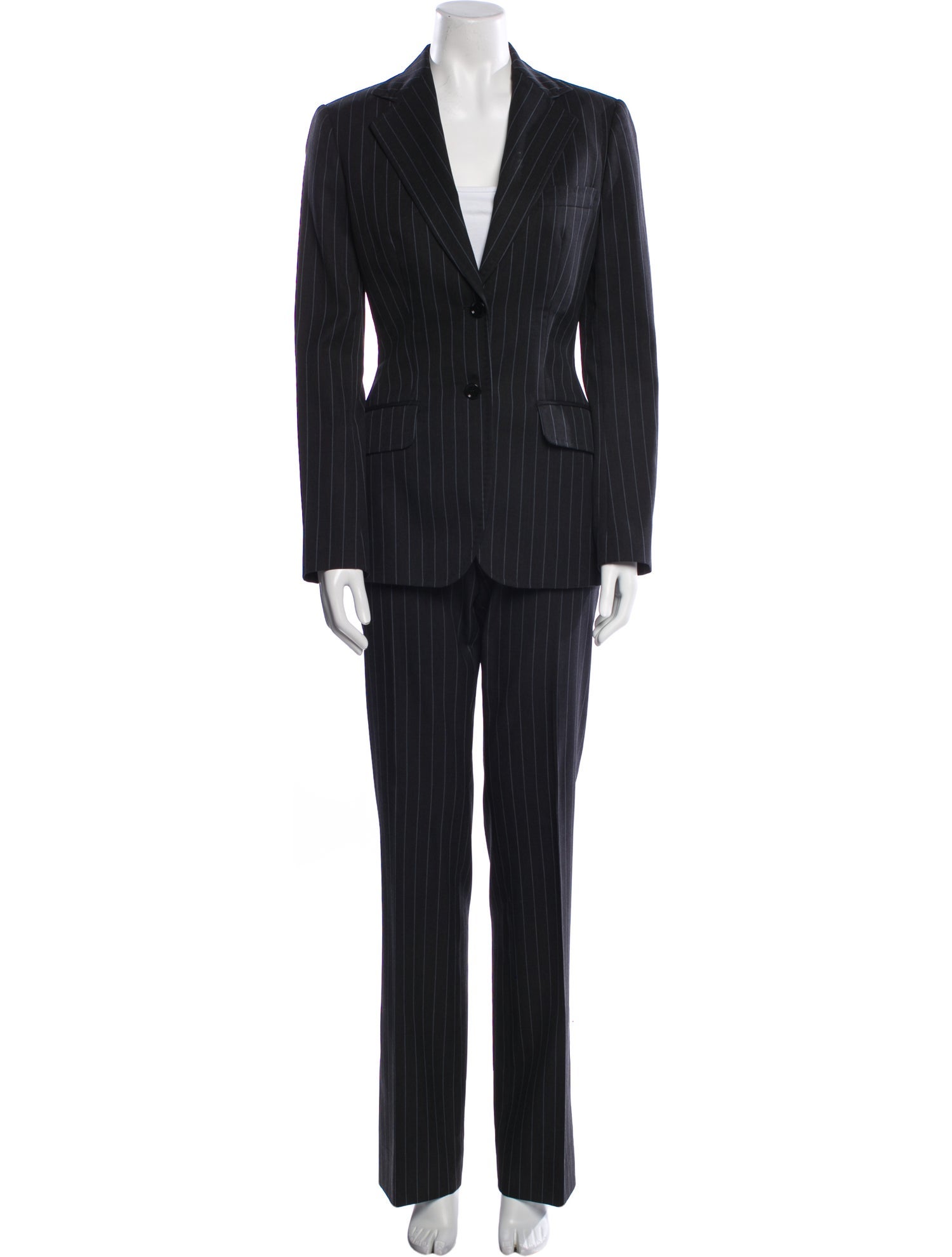 Dolce & Gabbana Virgin Wool Striped Pantsuit