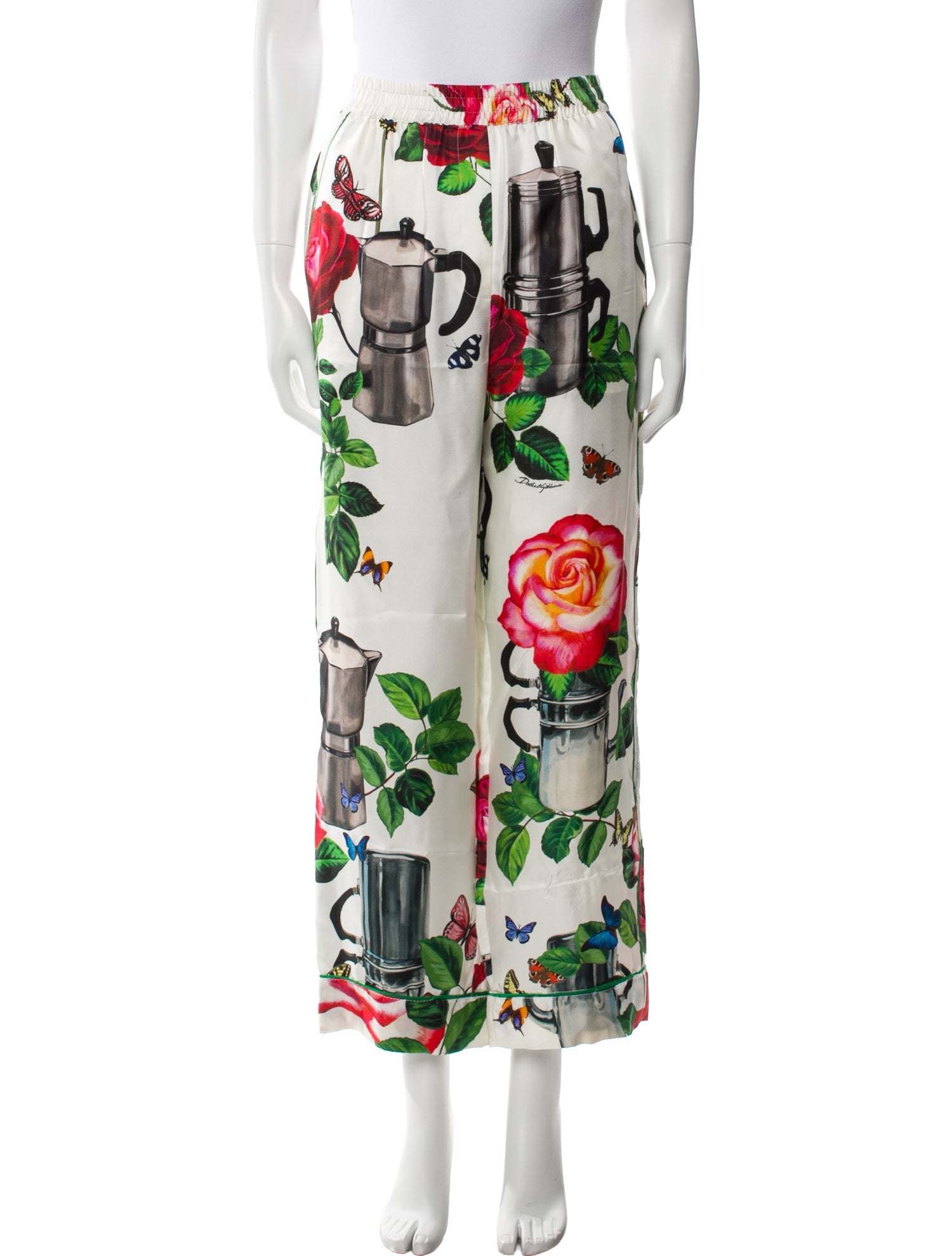 Dolce & Gabbana Silk Wide Leg Pants