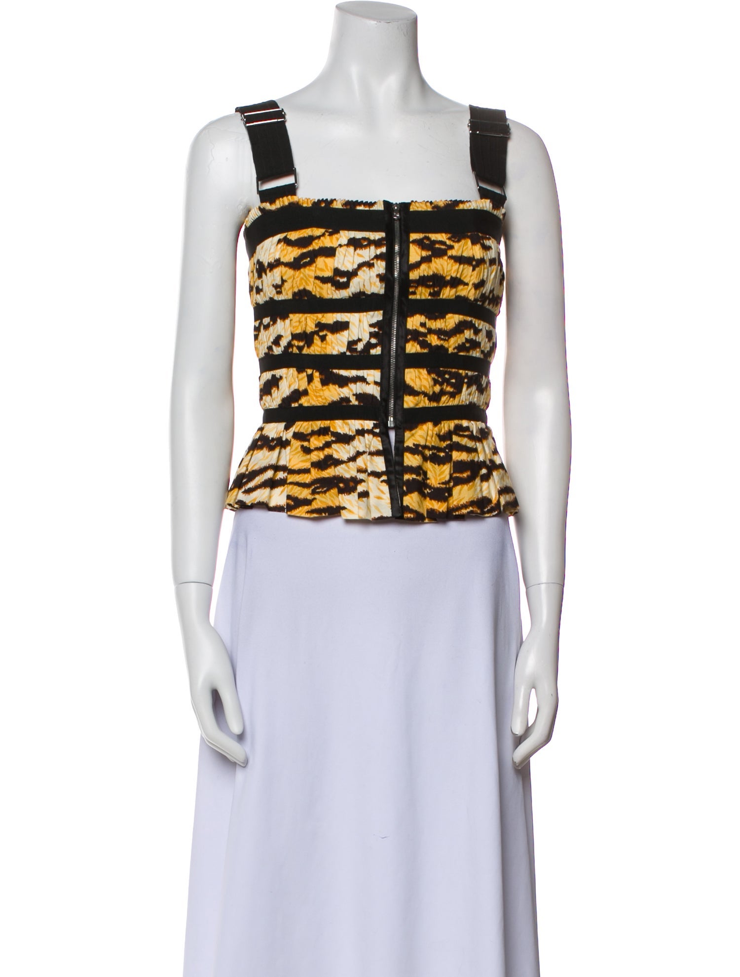 Dolce & Gabbana Printed Square Neckline Crop Top