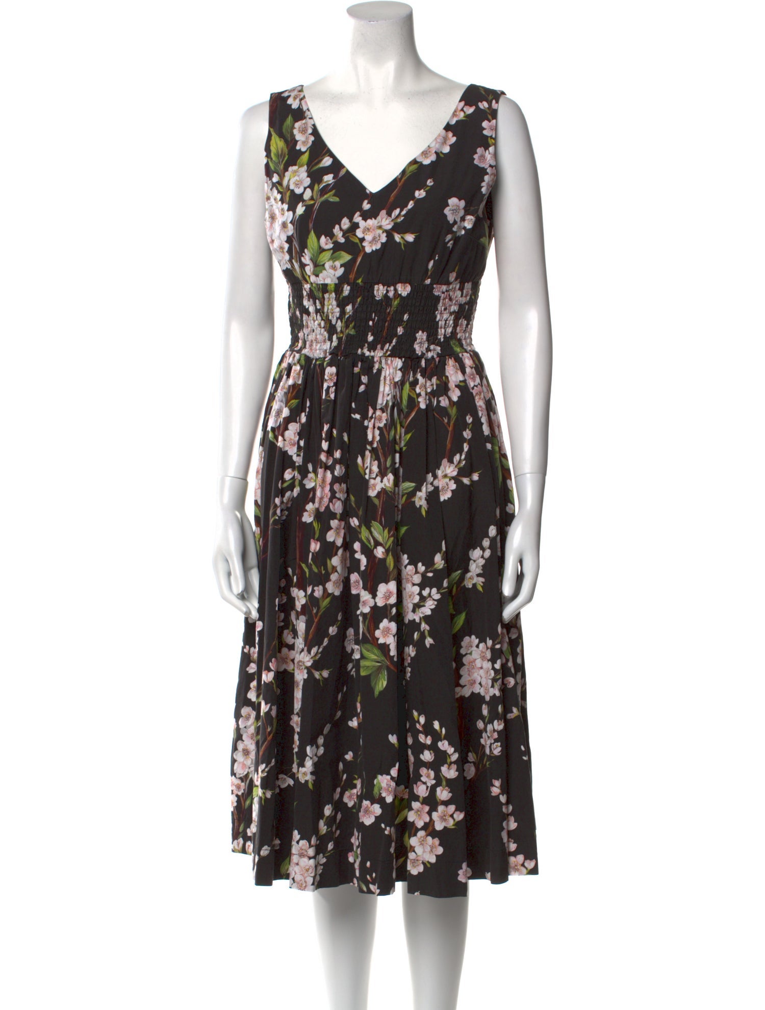 Dolce & Gabbana Floral Print Midi Length Dress
