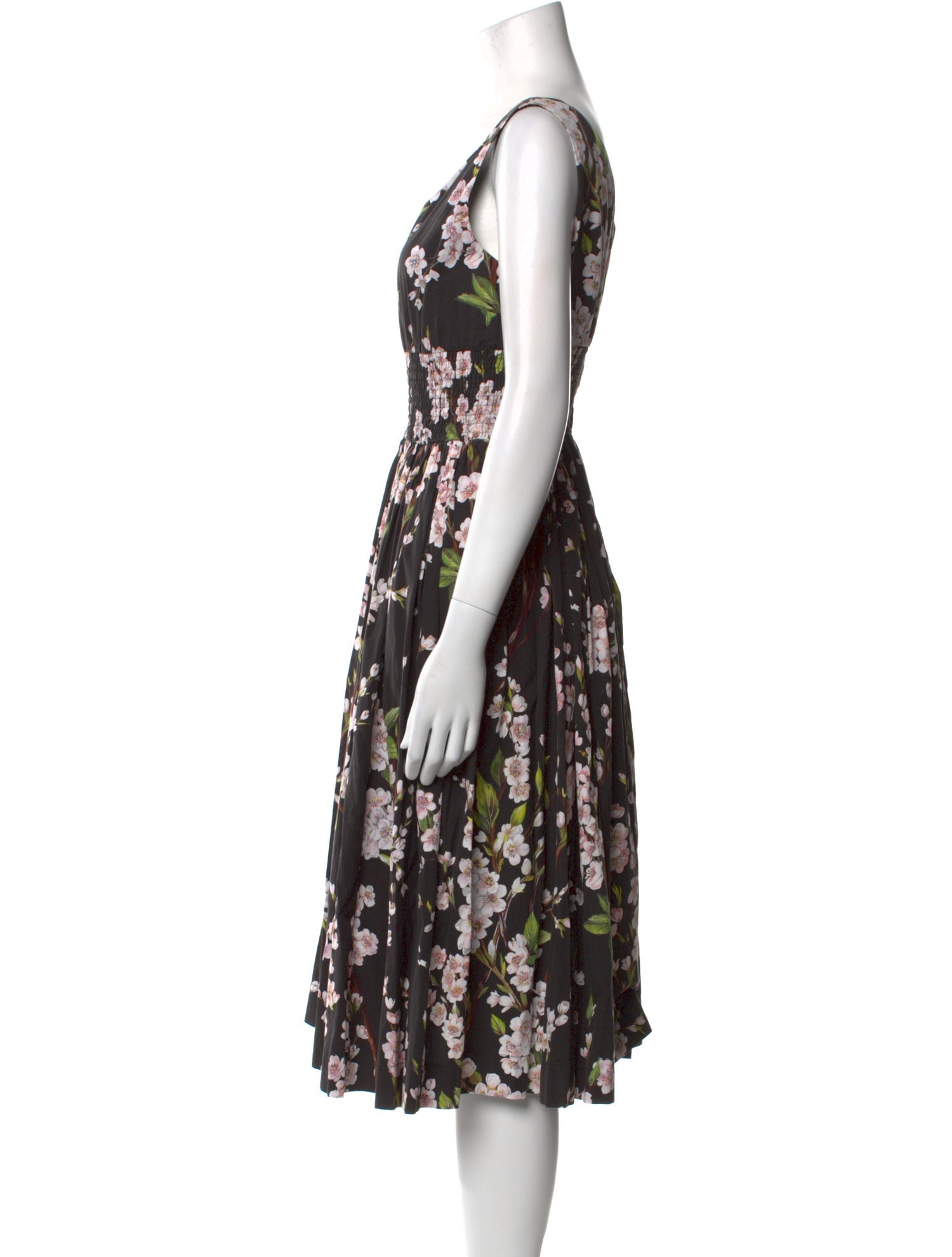 Dolce & Gabbana Floral Print Midi Length Dress
