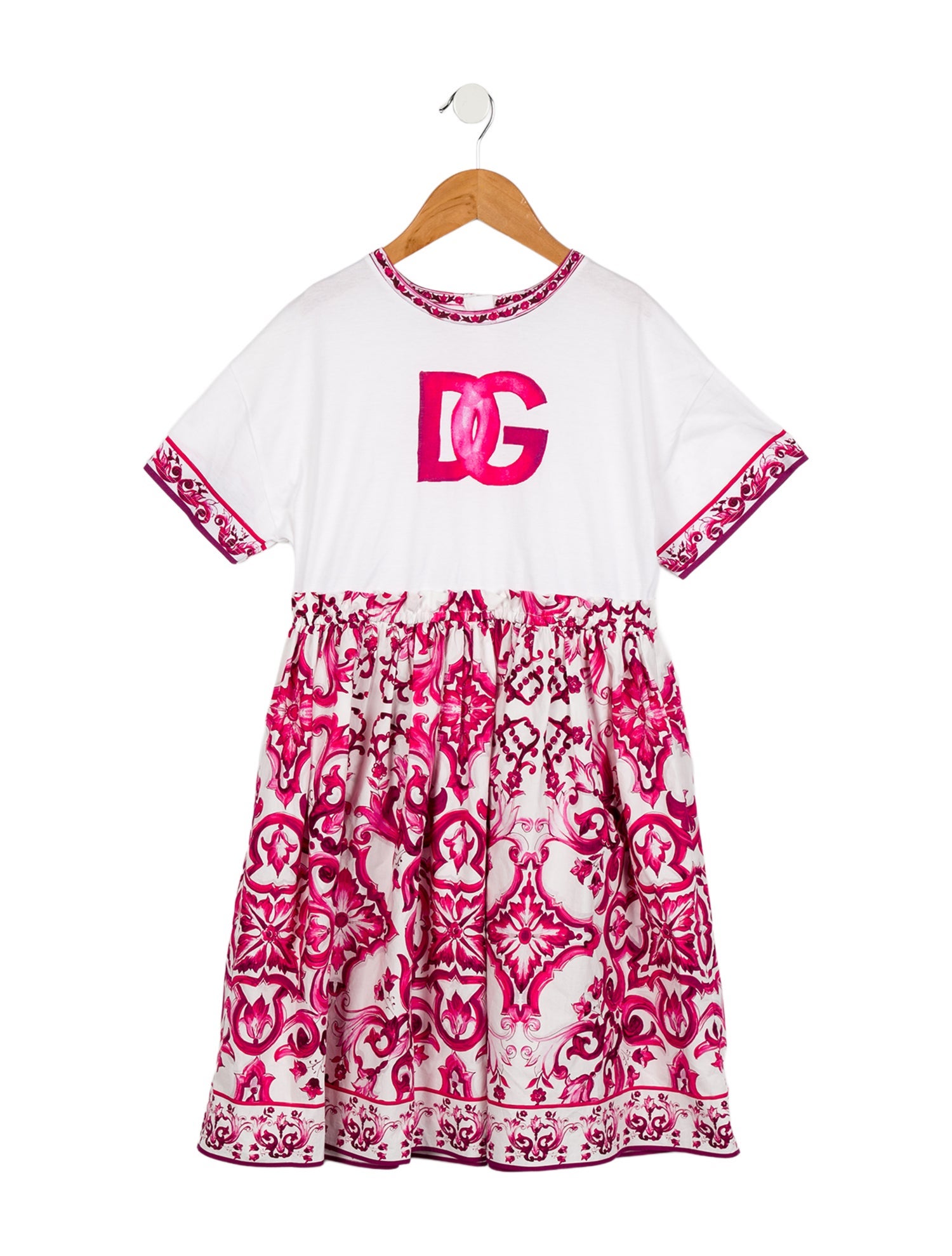 Dolce & Gabbana Girls' Majolica Short Sleeve Dress