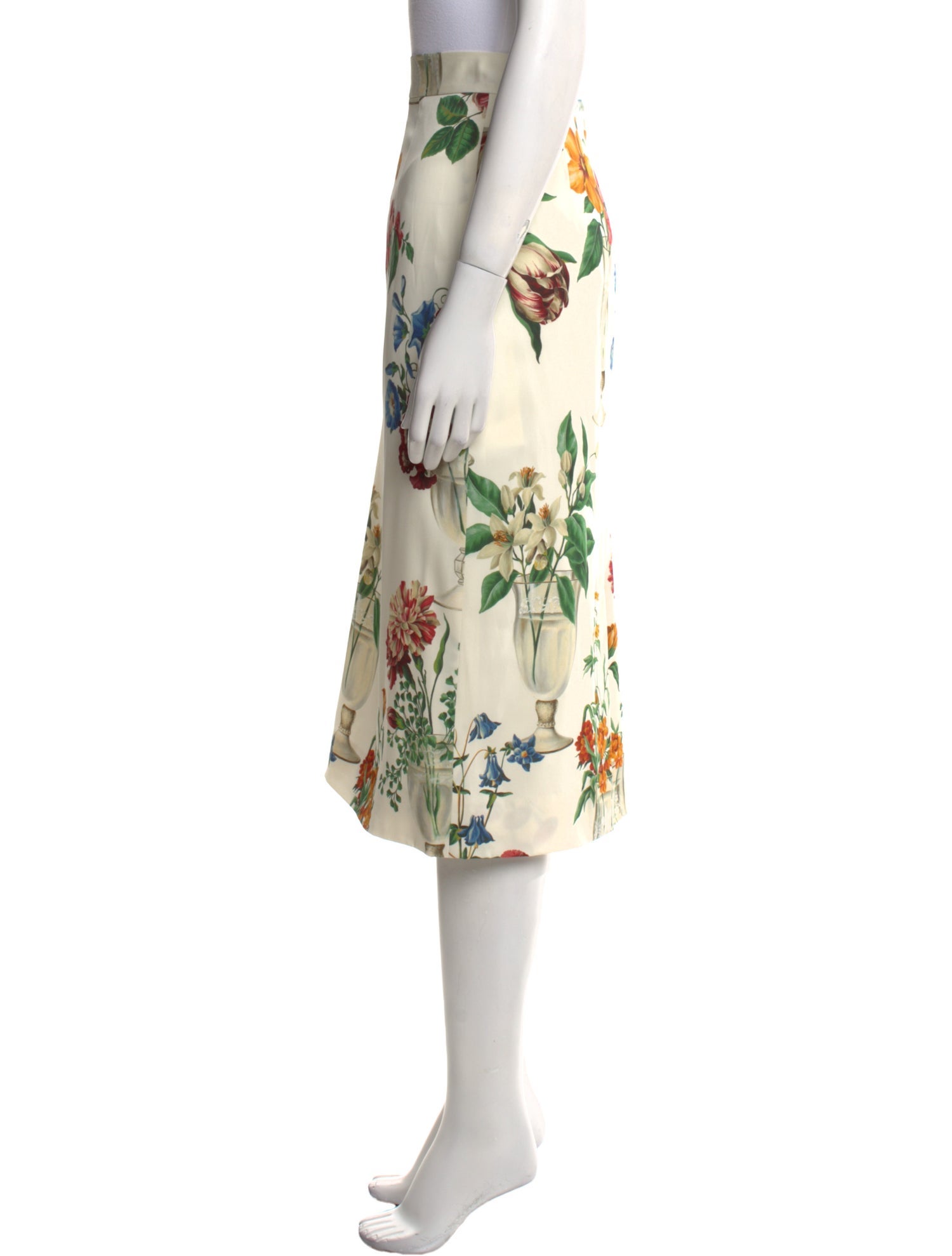 Dolce & Gabbana Silk Midi Length Skirt