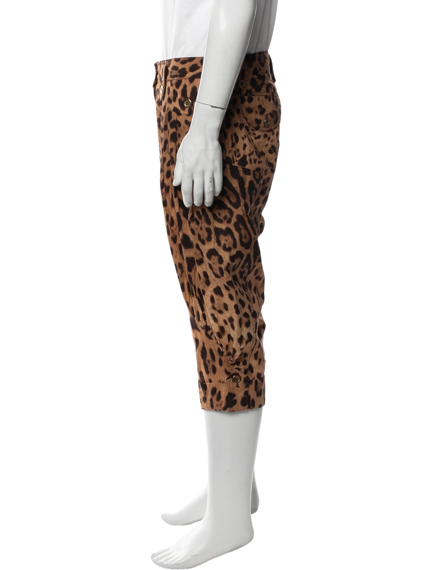 Dolce & Gabbana Animal Print Flat Front Shorts