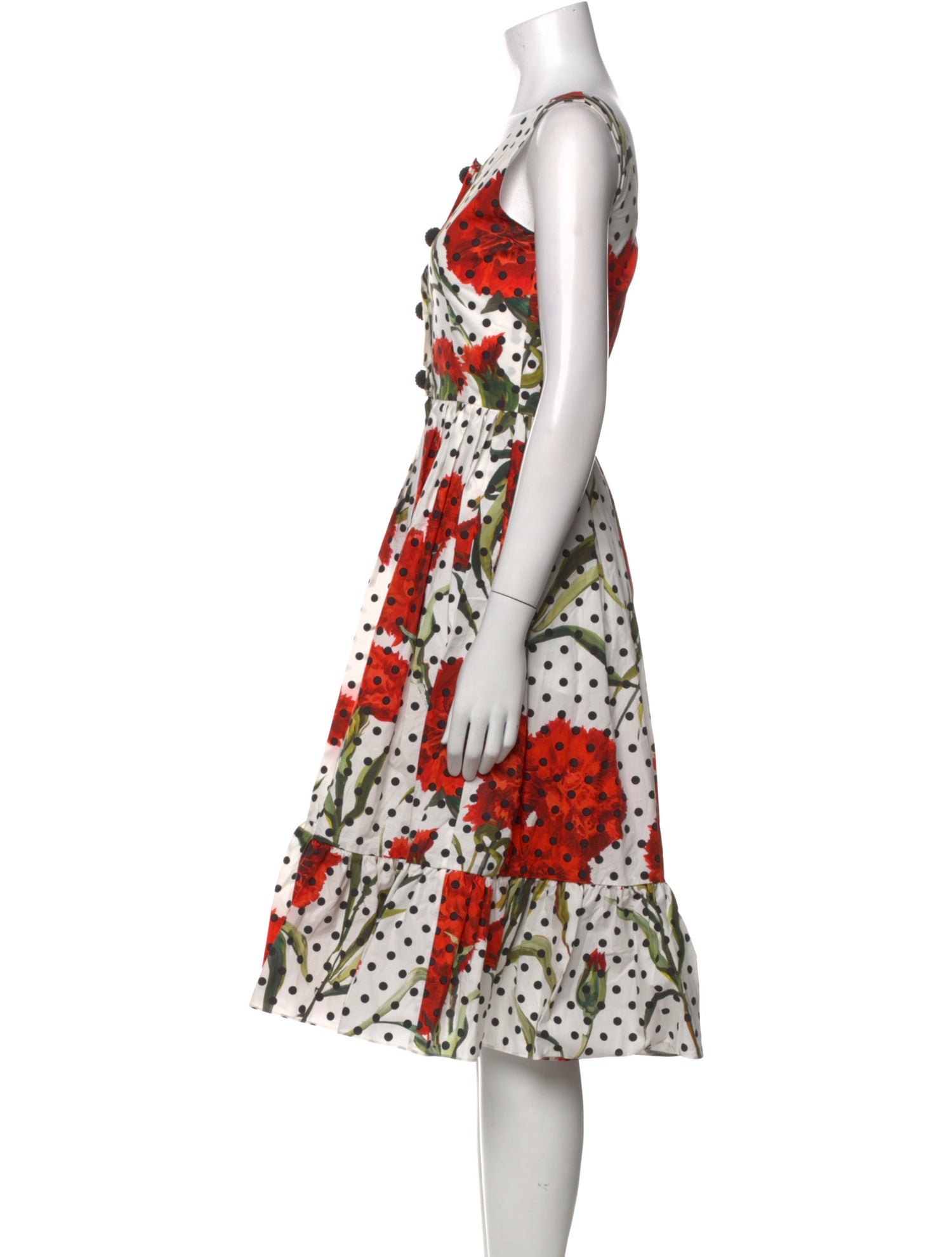 Dolce & Gabbana Polka Dot Print Midi Length Dress