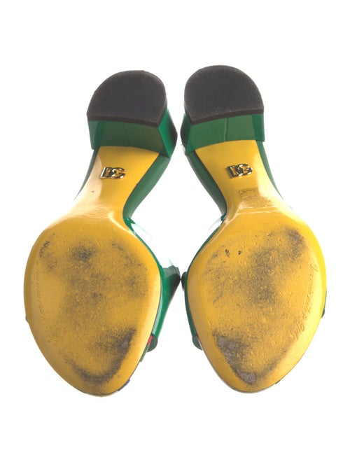 Dolce & Gabbana Patent Leather Printed Slides