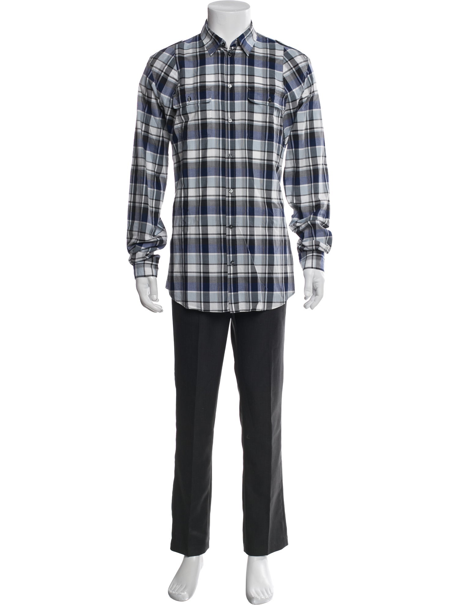 Dolce & Gabbana Plaid Print Long Sleeve Shirt