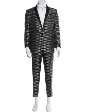 Dolce & Gabbana Silk Plaid Print Two-Piece Tuxedo