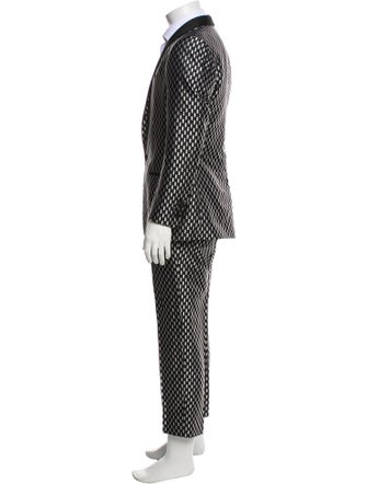 Dolce & Gabbana Silk Plaid Print Two-Piece Tuxedo