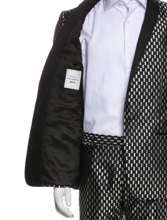 Dolce & Gabbana Silk Plaid Print Two-Piece Tuxedo