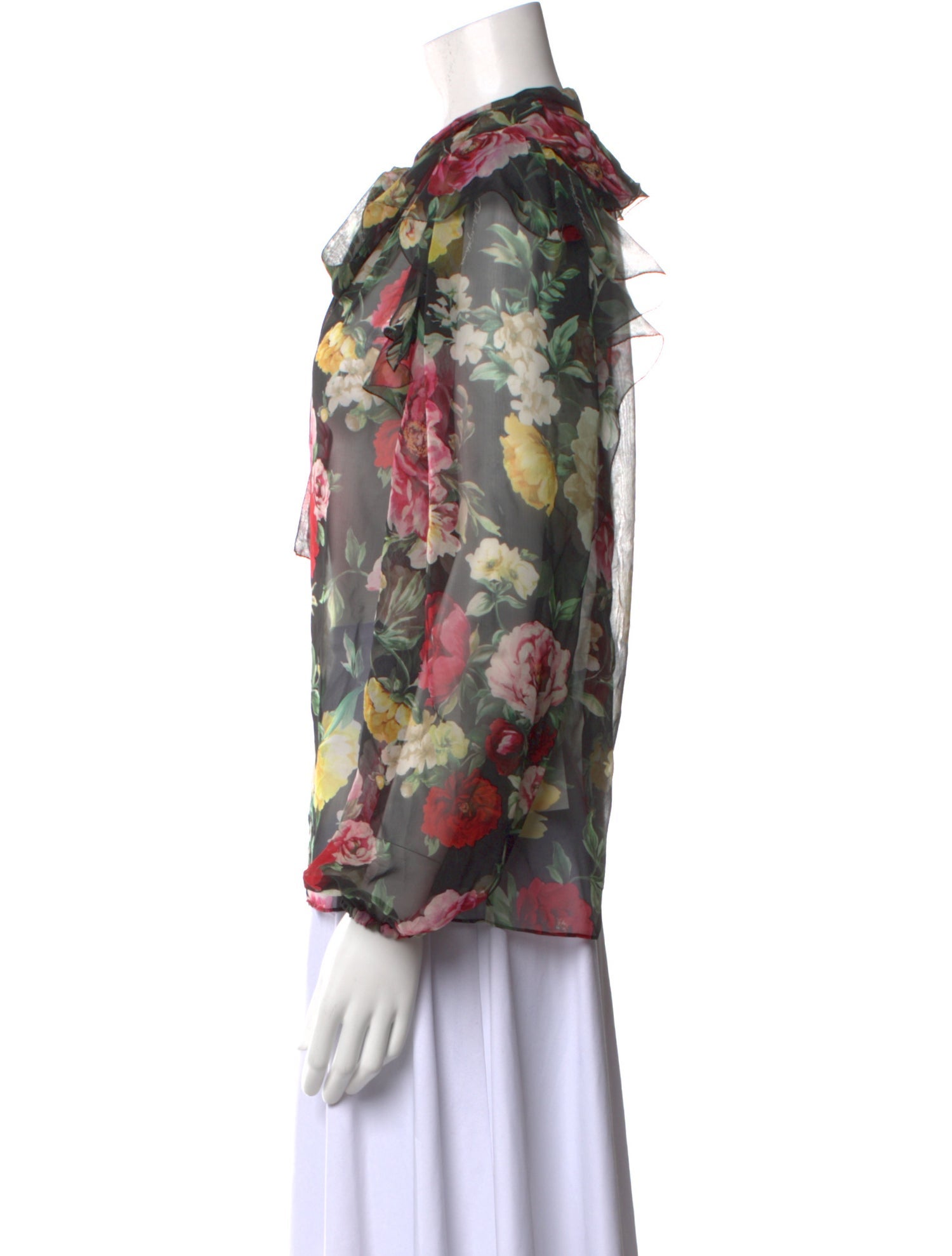 Dolce & Gabbana Silk Floral Print Blouse