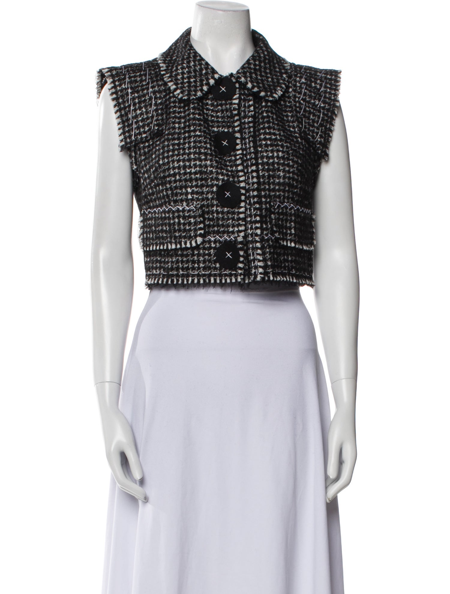 Dolce & Gabbana Virgin Wool Houndstooth Print Vest