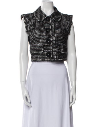 Dolce & Gabbana Virgin Wool Houndstooth Print Vest