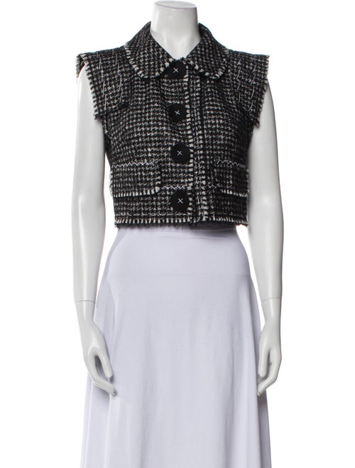Dolce & Gabbana Virgin Wool Houndstooth Print Vest