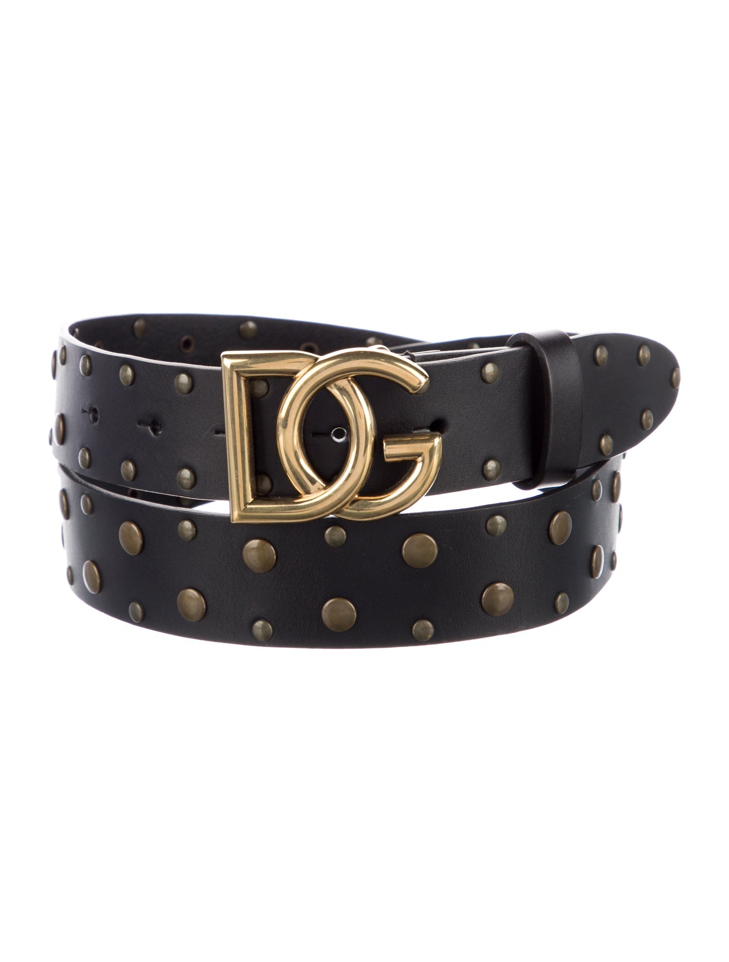 Dolce & Gabbana Leather Studded Accents Belt Kit