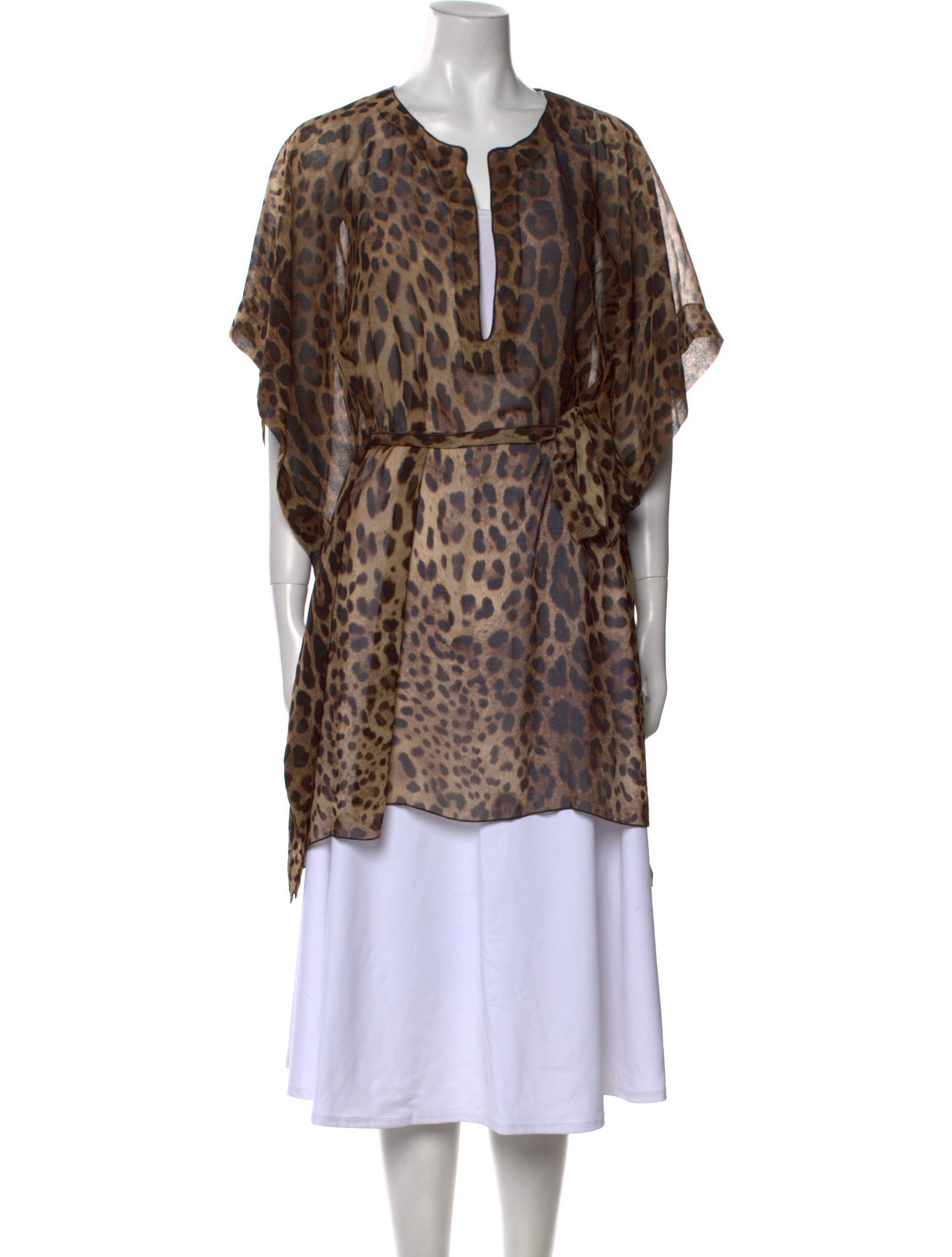 Dolce & Gabbana Animal Print V-Neck Tunic