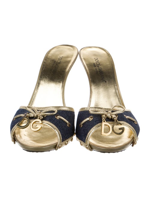 Dolce & Gabbana Denim Patterned Slides
