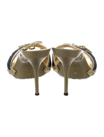 Dolce & Gabbana Denim Patterned Slides