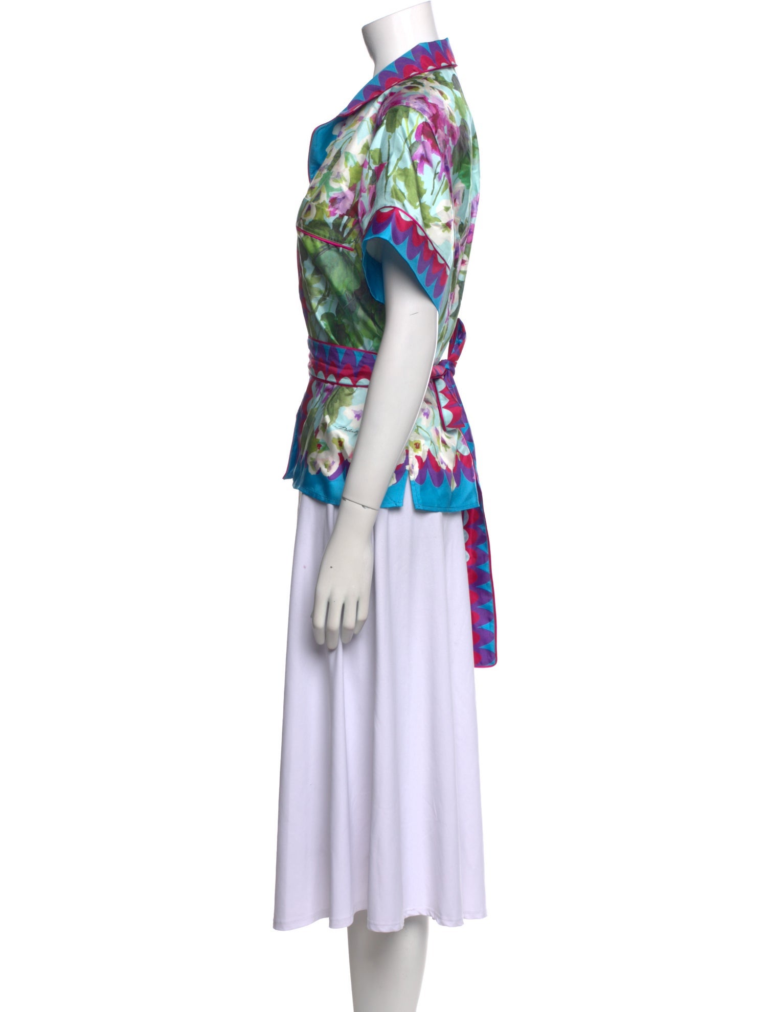 Dolce & Gabbana Silk Floral Print Button-Up Top