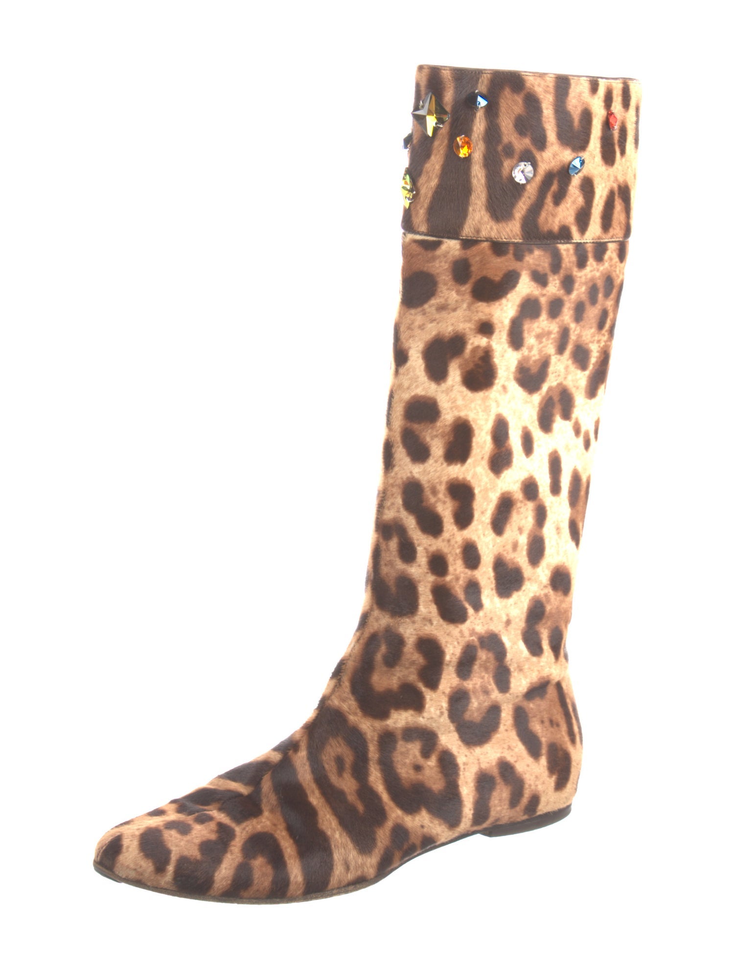 Dolce & Gabbana Ponyhair Animal Print Boots