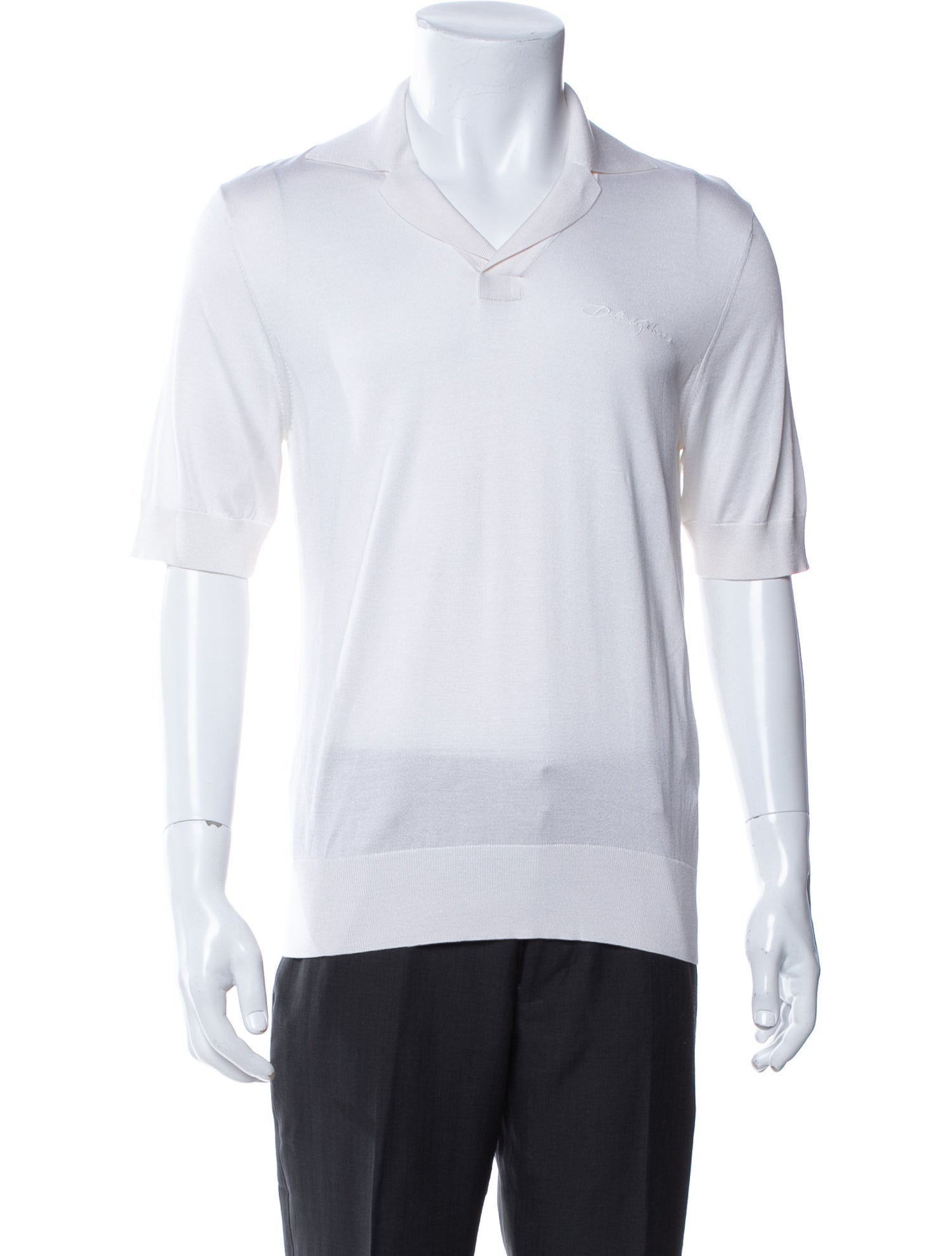 Dolce & Gabbana Silk Collar Polo Shirt w/ Tags