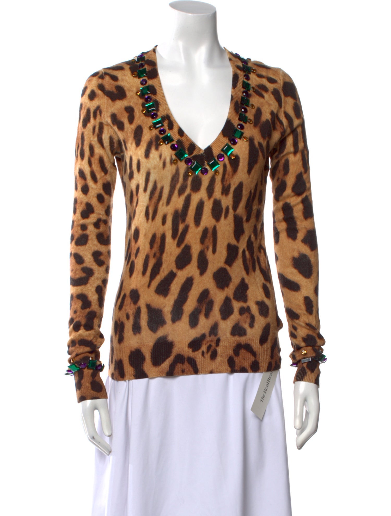 Dolce & Gabbana Cashmere Animal Print Sweater