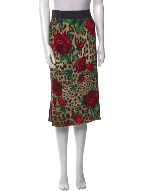 Dolce & Gabbana Animal Print Midi Length Skirt