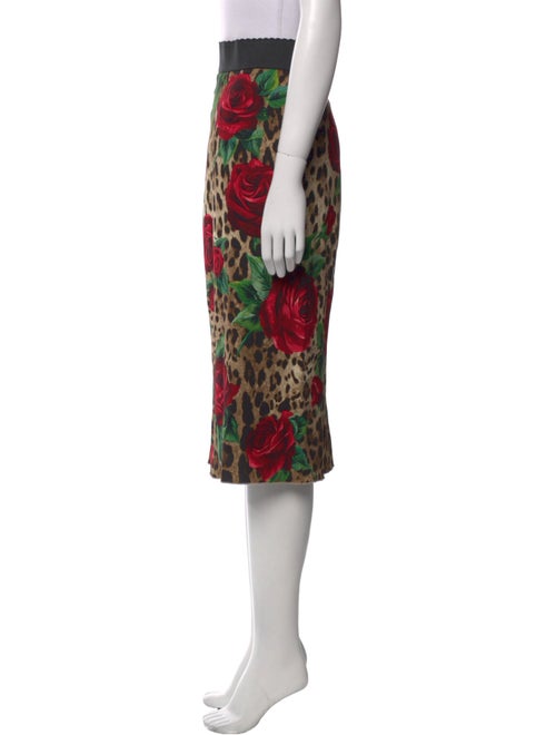 Dolce & Gabbana Animal Print Midi Length Skirt