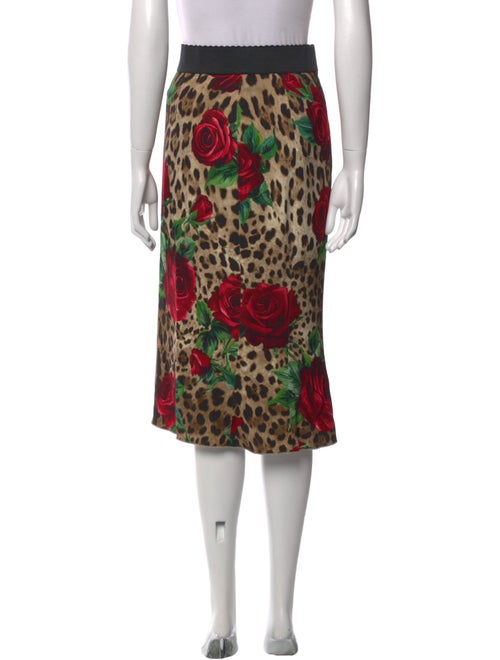 Dolce & Gabbana Animal Print Midi Length Skirt