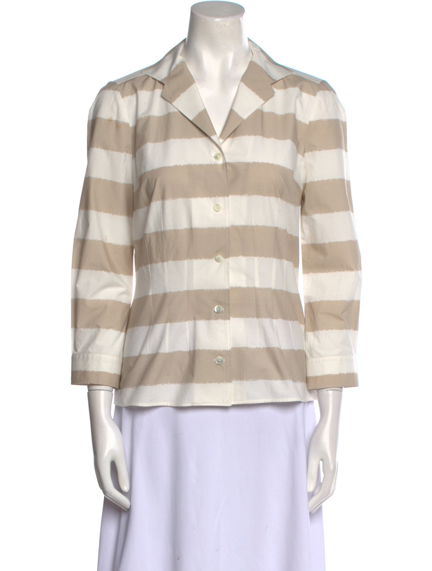 Dolce & Gabbana Striped Three-Quarter Sleeve Blouse