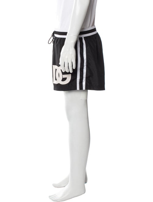 Dolce & Gabbana Graphic Print Embroidered Accent Swim Trunks