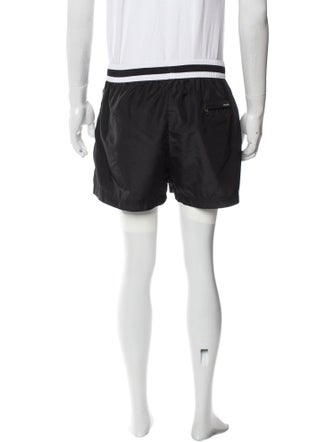 Dolce & Gabbana Graphic Print Embroidered Accent Swim Trunks
