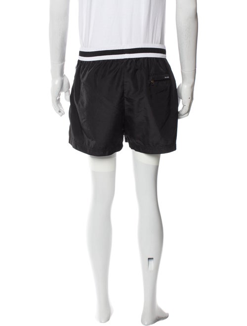 Dolce & Gabbana Graphic Print Embroidered Accent Swim Trunks