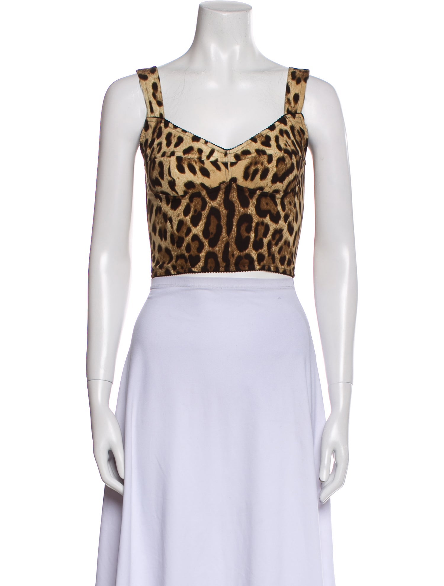 Dolce & Gabbana Silk Animal Print Crop Top w/ Tags