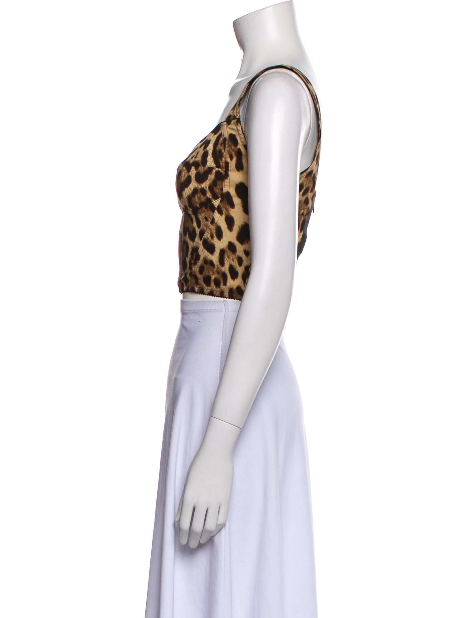 Dolce & Gabbana Silk Animal Print Crop Top w/ Tags
