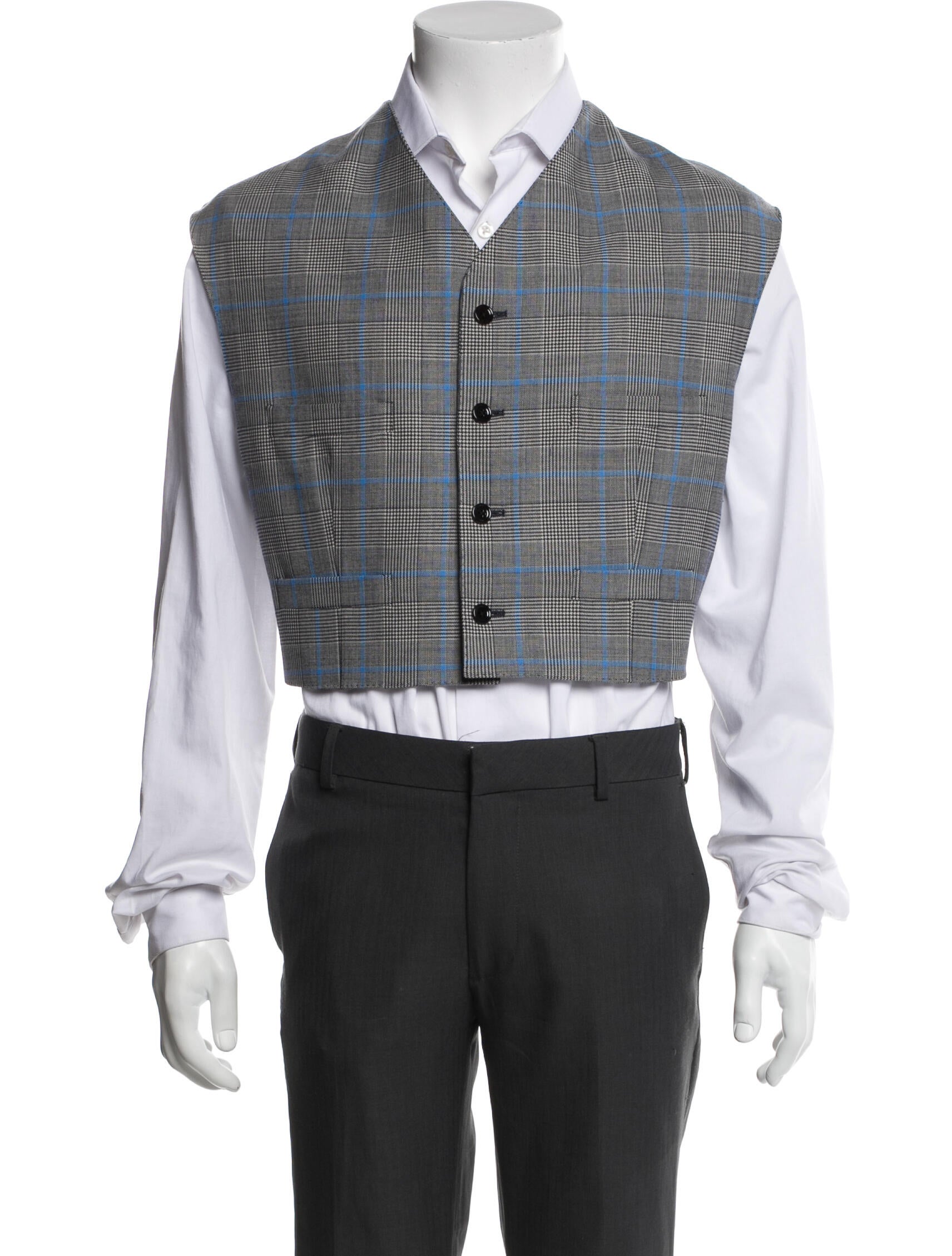 Dolce & Gabbana Plaid Print Suit Vest
