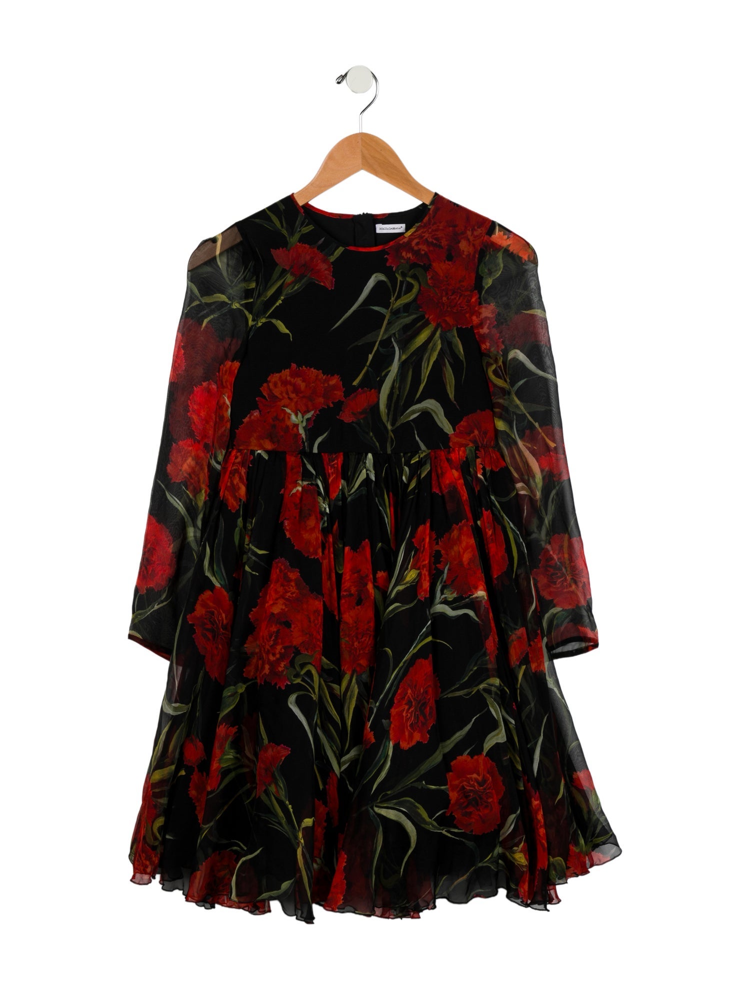 Dolce & Gabbana Girls' Floral Long Sleeve Dress