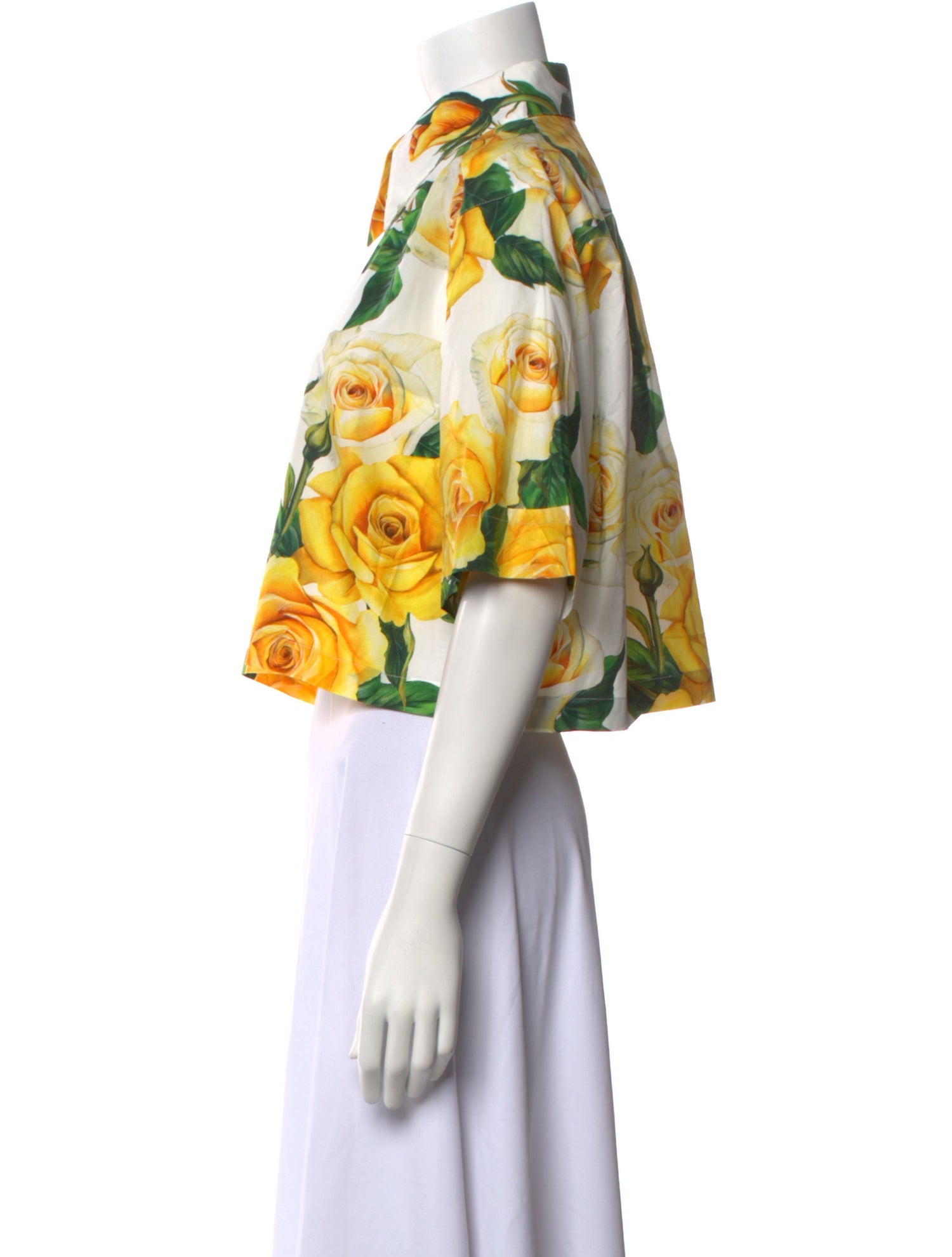 Dolce & Gabbana Floral Print Short Sleeve Crop Top w/ Tags